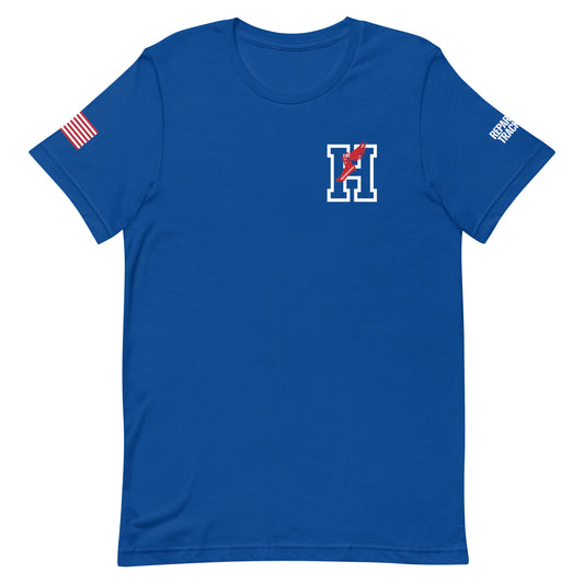 Reparations Track Club Blue Tee (Home of the Brave edition)