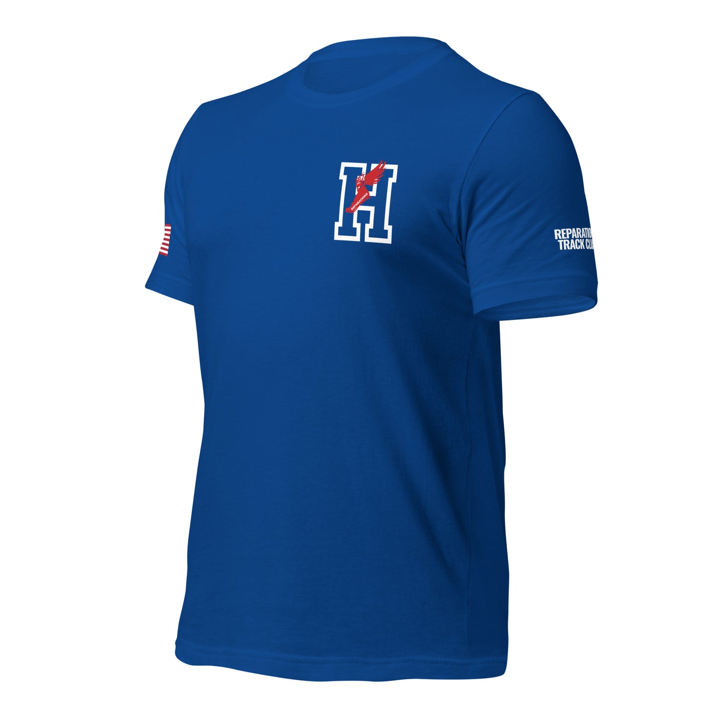 Reparations Track Club Blue Tee (Home of the Brave edition)